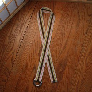 Unknown Brand Multi Color Striped Fabric Belt